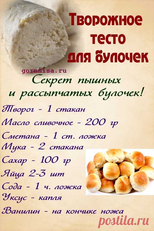Творожное тесто для булочек. Простой рецепт — ГОРНИЦА