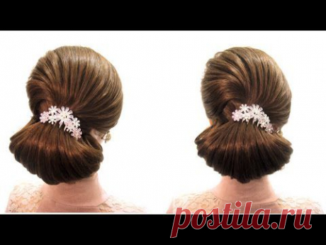 Свадебная прическа. Элегантная прическа.Wedding hairstyle - YouTube