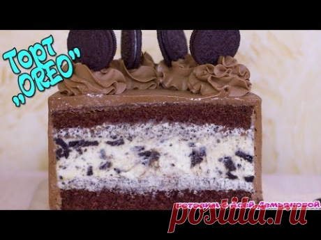 Торт OREO. Популярный рецепт торта с начинкой из печенья OREO + оформление торта и выравнивание
