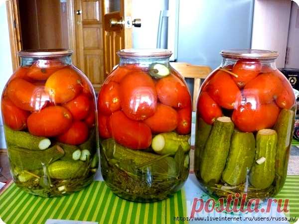 РЕЦЕПТ ВКУСНОГО АССОРТИ ИЗ ОГУРЦОВ И ПОМИДОР НА ЗИМУ