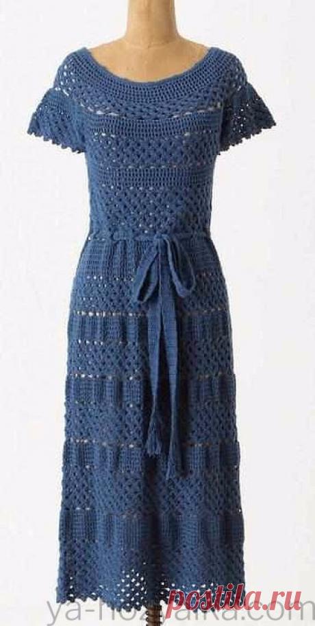 Летнее платье крючком новые модели.Винтажные платья крючком схемы