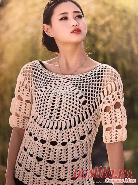 Летняя ажурная кофточка с красивым узором. - Все в ажуре... (вязание крючком) - Страна Мам