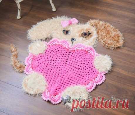 Детский коврик крючком «Собачка с сердцем»
https://handmade-paradise.ru/detskiy-kovrik-kryuchkom-..
