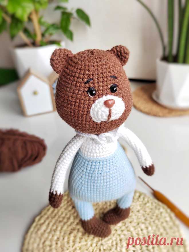 PDF Мишка Банни крючком. FREE crochet pattern; Аmigurumi animal patterns. Амигуруми схемы и описания на русском. Вязаные игрушки и поделки своими руками #amimore - медведь, медвежонок, мишка.