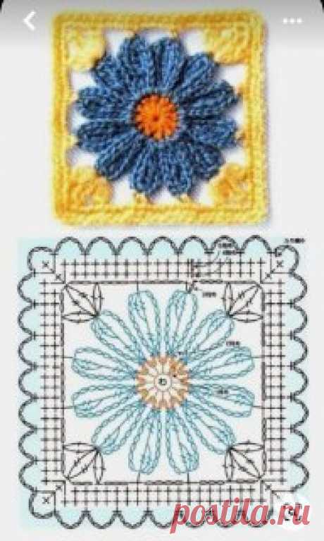 Ручки вяжут и шьют | Вязание и рукоделие квадратные мотивы крючком схемы и описание