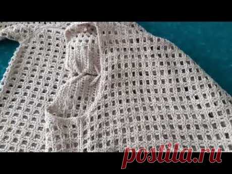 🧶Мужская футболка-сеточка. Объяснялочка.