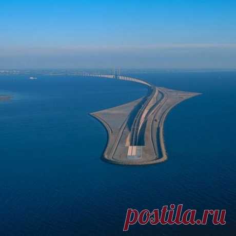 Удивительный мост превращается в тоннель, соединяющий Данию и Швецию