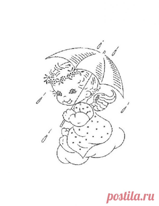 Digital Embroidery Motifs 529 Baby Angels for Nursery Linens | Etsy España