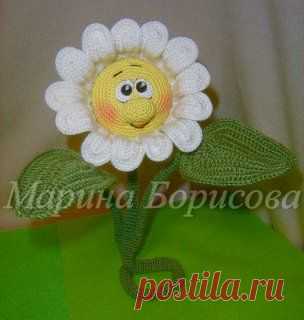 Ромашка и пчела крючком