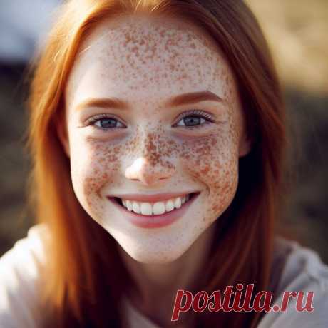 Рыжая. Улыбка. Веснушки.