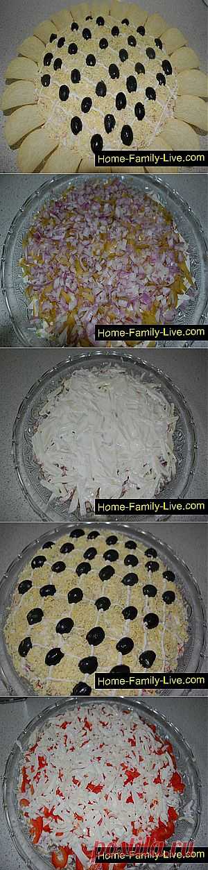 Кулинарные рецепты Салат "Подсолнух" &raquo; Кулинарные рецепты