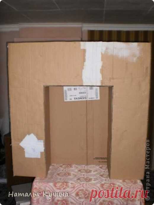 "Новогодняя сказка"- как сделать фальш камин из картона своими руками