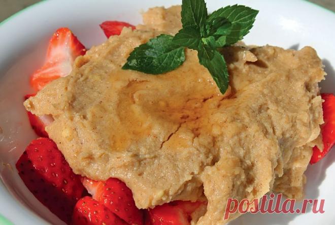 Льняная каша с фруктами