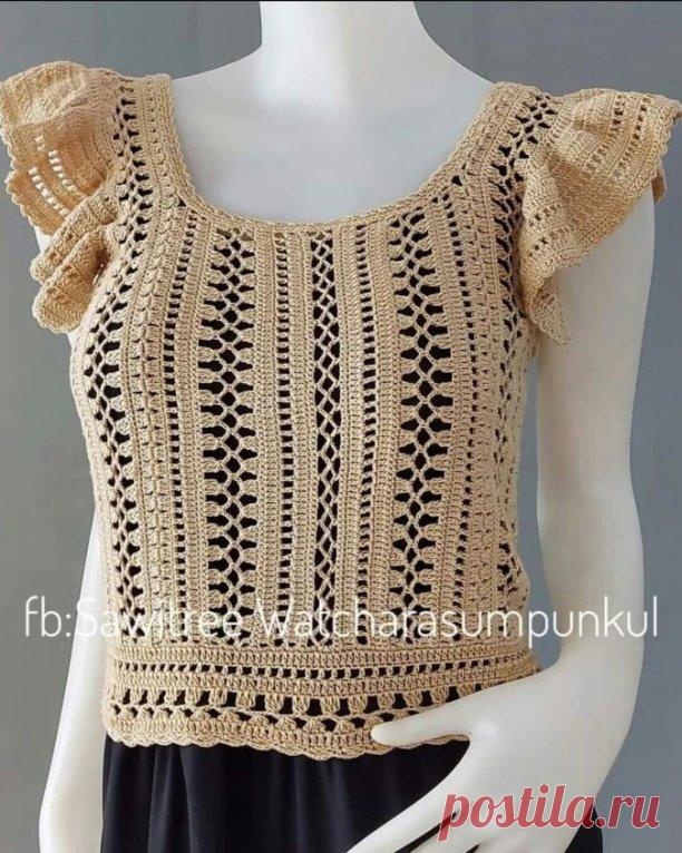 Красивый топ поперечным вязанием 🤩🤩🤩
(Схемы для примера)