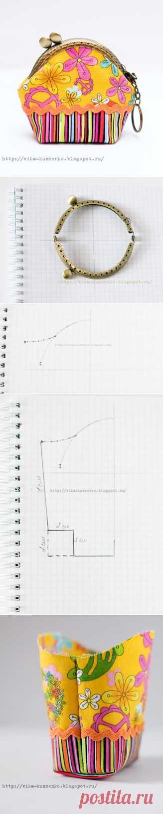 мое рукоделие:): МК кошелек на фермуаре - делаем выкройку и шьем