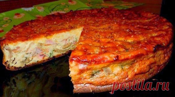 Вкусные рецепты: Пирог-сметанник с курицей и грибами