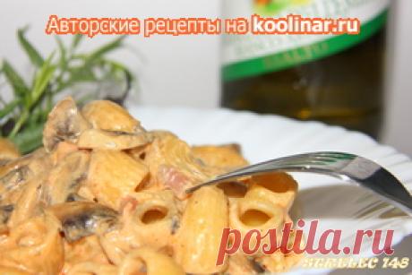 Паста с шампиньонами по - норвежски. рецепт с фотографиями