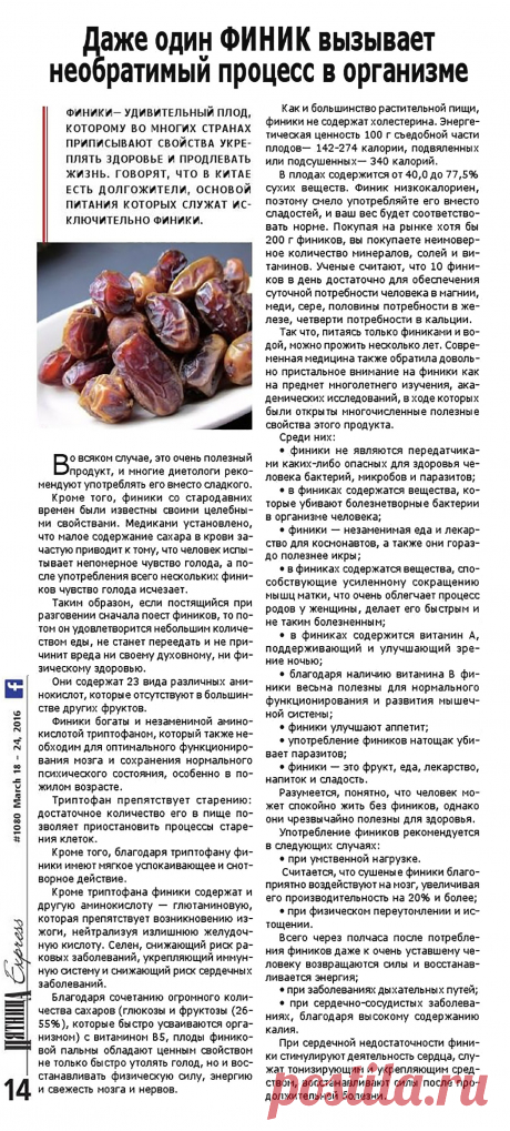 О пользе фиников