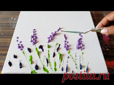 Lavender Field / Simple Floral / Abstract Painting Demonstration / Project 365 days / Day #0362​