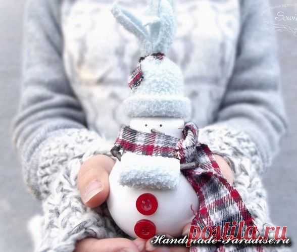 Снеговики из лампочек. Мастер-класс - Handmade-Paradise