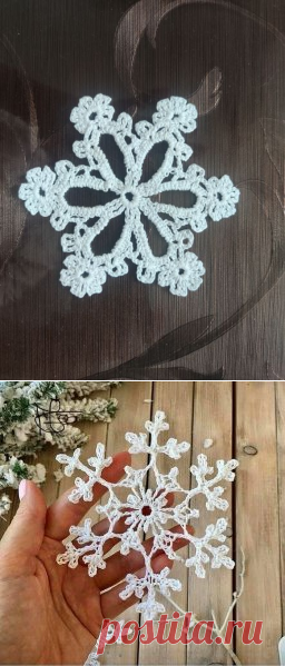 Снежинка крючком