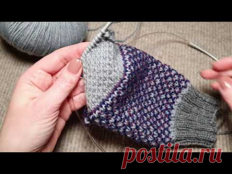 Укреплённая пятка  упрощённый бумеранг I Socks I Reinforced heel simplified boomerang