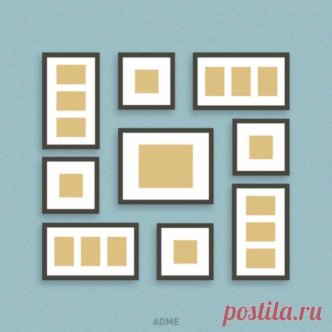 6 крутых идей, как развесить рамки с фотографиями