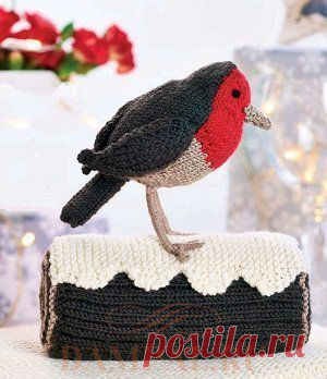 ​Вязаная птичка &laquo;Малиновка&raquo;