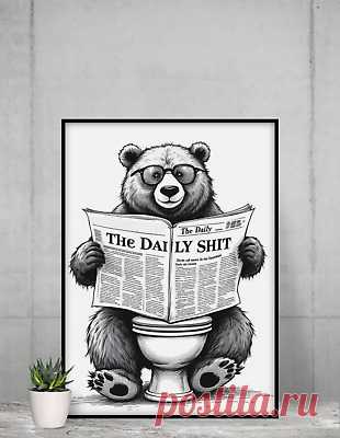 Bathroom Print Minimalist Wall Funny Art Poster Toilet Home Picture Art Poster  | eBay UK Borderless Print.