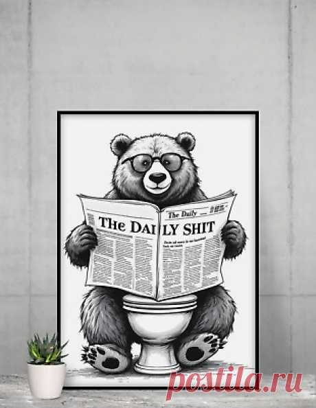Bathroom Print Minimalist Wall Funny Art Poster Toilet Home Picture Art Poster  | eBay UK Borderless Print.