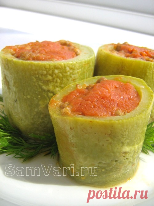 Фарш в кабачке 