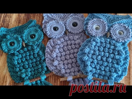 СОВА крючком. Подробный мастер - класс. / OWL crocheted. Detailed master class.