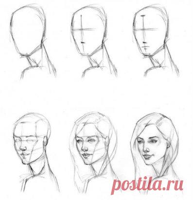 Учимся рисовать портреты карандашом поэтапно