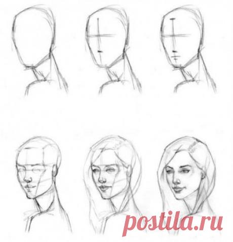 Учимся рисовать портреты карандашом поэтапно