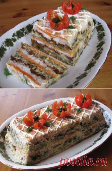 Рыбный торт-праздничное блюдо.