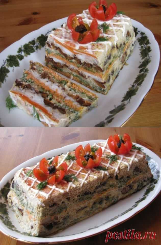 Рыбный торт-праздничное блюдо.