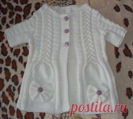 Уютная кофточка с пуговками, для девочки