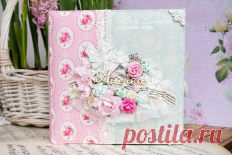 Вдохновение: мятно-розовый Шебби альбом для малышки от Даши