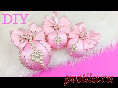 Christmas Tree Ornaments Tutorial // DIY Glam Christmas Ornaments // Girly Pink Christmas Decoration - YouTube