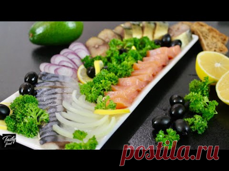 Красивая Рыбная Тарелка на Праздничный Стол! 2 Варианта Оформления!