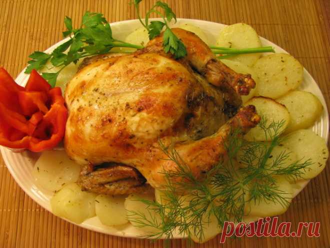Румяная курица в мультиварке.