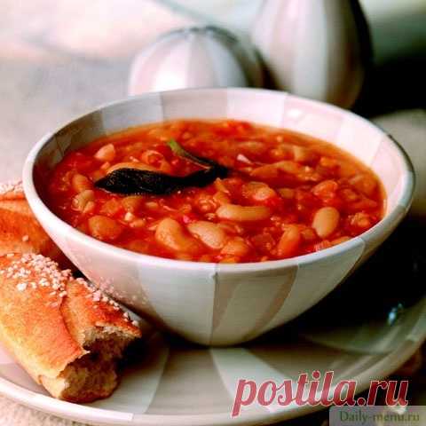 Фасолада – постный греческий суп с фасолью и овощами с указанием калорийности и пищевой ценности