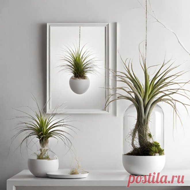 20 фото: тилландсия атмосферная в интерьере | Комнатные цветы и растения