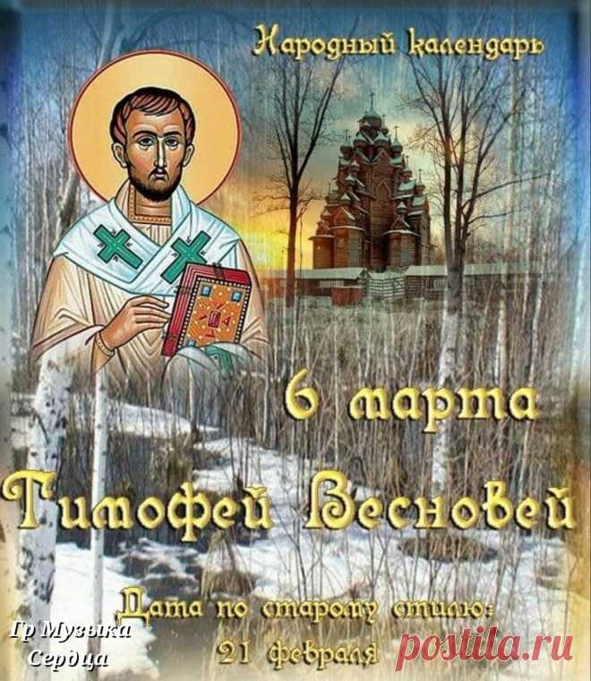 По Тимофею весну смотрели – какой день, такая и весна. Если вокруг дерева края тающего снега крутые, то весна будет холодной, пологие – затяжной.