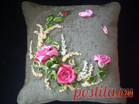 Вышивка лентами. Идеи.