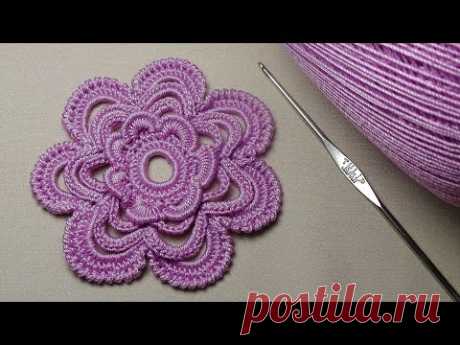 Урок вязания многослойного ЦВЕТКА - crochet flower - 3D Flowers Crochet