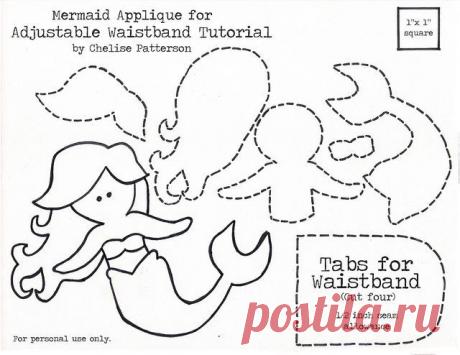 mermaid applique | pattern