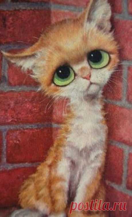 I have three or four of these big-eyed kitties stashed somewhere. got them when I was a kid.