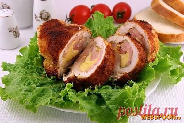 Кордон Блю из куриных грудок с ветчиной и сыром с фото | Рецепт кордон блю из курицы на Webspoon.ru