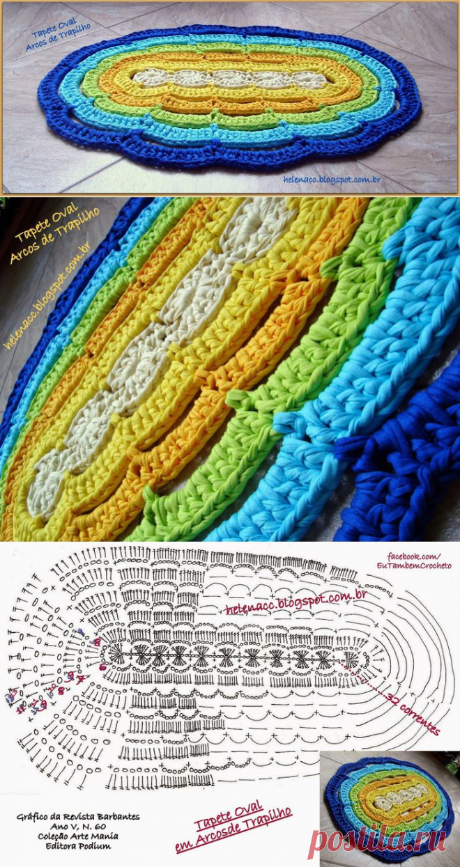 КОВРИК цветной овальный + схема !